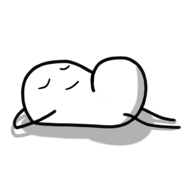 Diggy's online avatar, a cartoon bean relaxing